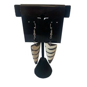 Bone & Ivory Brown & Creme Drop Earrings. Purchased in Uganda